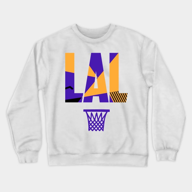 LA Basketball Retro Art Crewneck Sweatshirt by funandgames